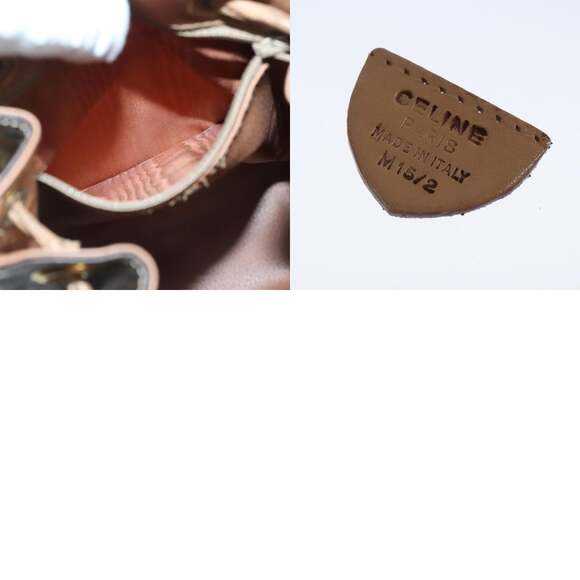 CELINE Macadam Canvas Backpack Pvc Leather Brown Gold - Picture 13 of 13